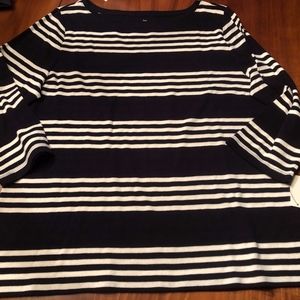 TALBOTS Soft COTTON NWT Shirt Top XL Black White